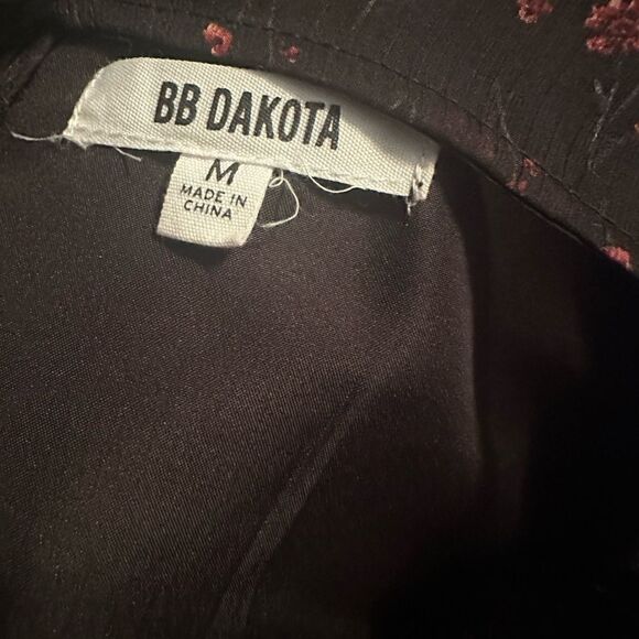 BB Dakota Cal Floral Print Dress Black Boho Size Medium - Picture 6 of 7